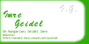 imre geidel business card